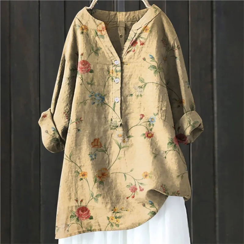 Clara Floral Button-Down Blouse