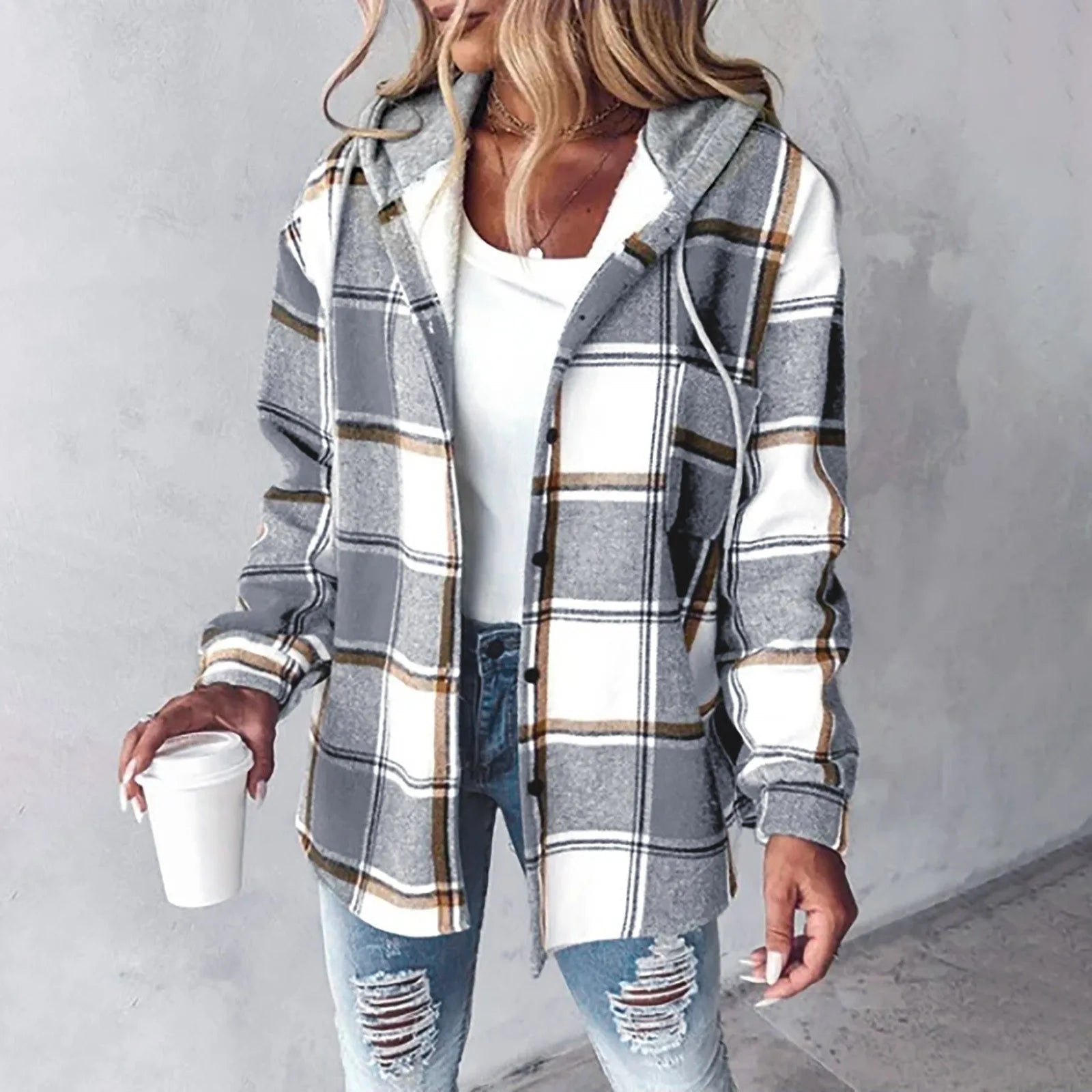 Liana Plaid Shirt Jacket