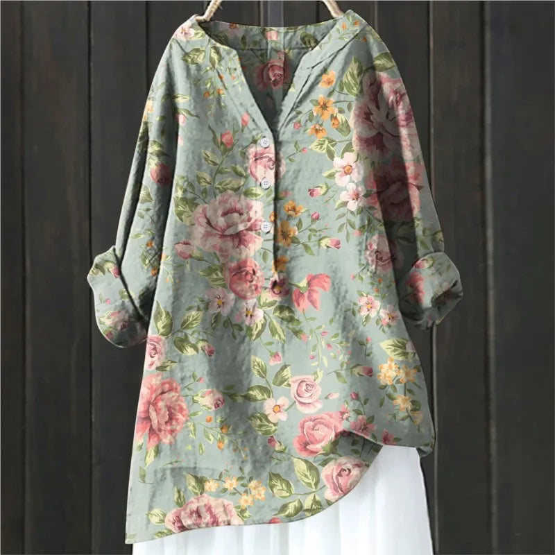 Clara Floral Button-Down Blouse