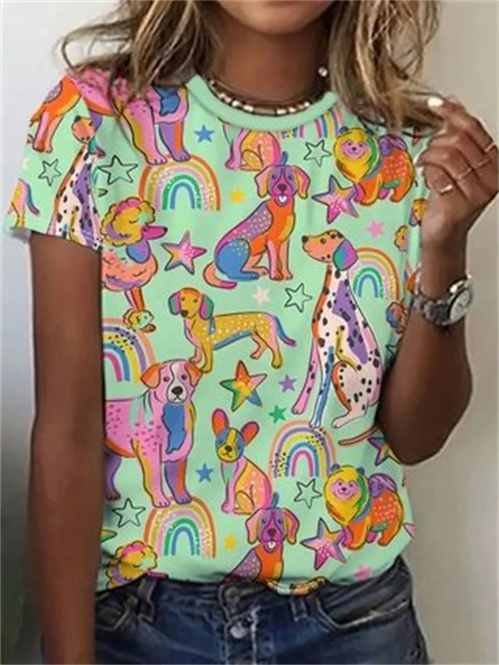 Nora Dog Print Graphic T-Shirt