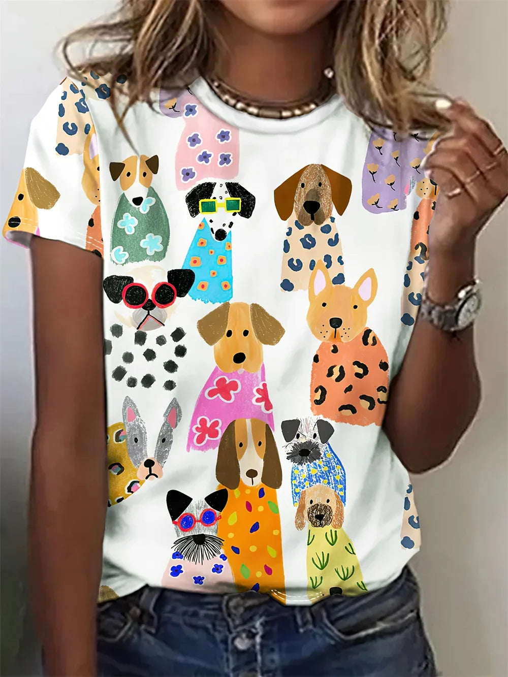 Nora Dog Print Graphic T-Shirt
