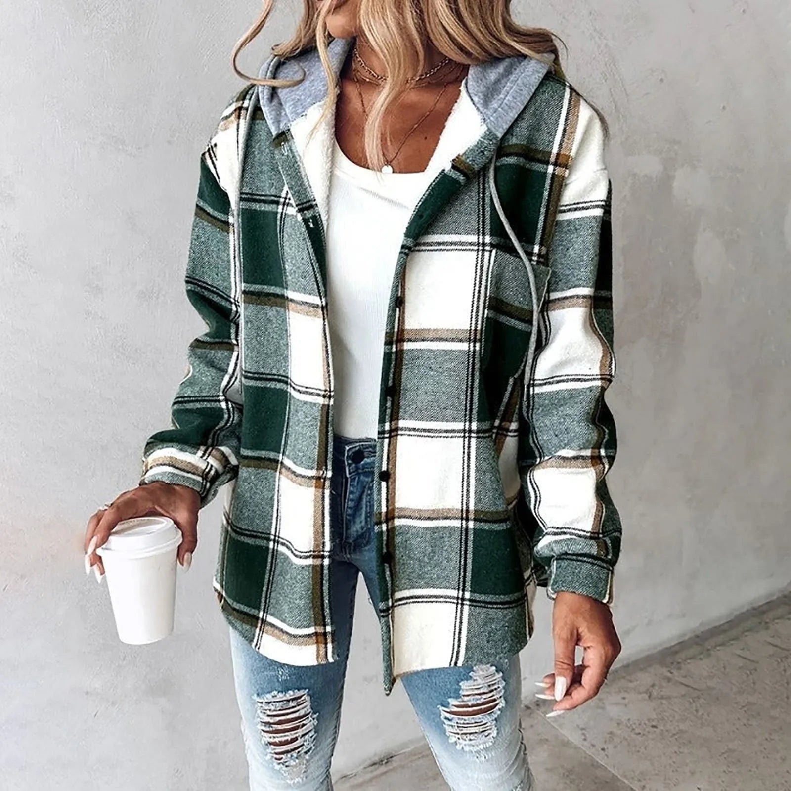 Liana Plaid Shirt Jacket