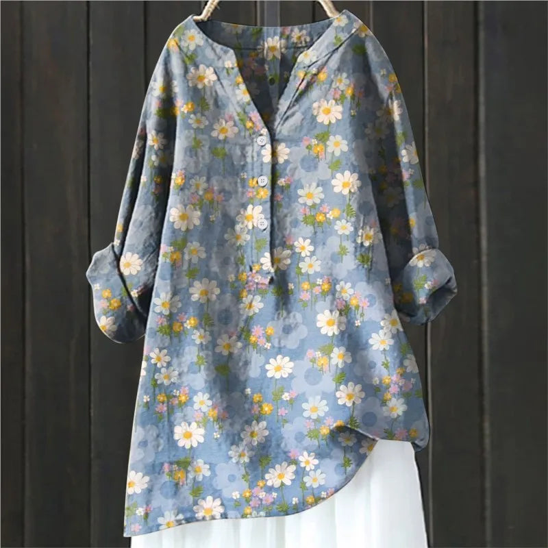 Clara Floral Button-Down Blouse