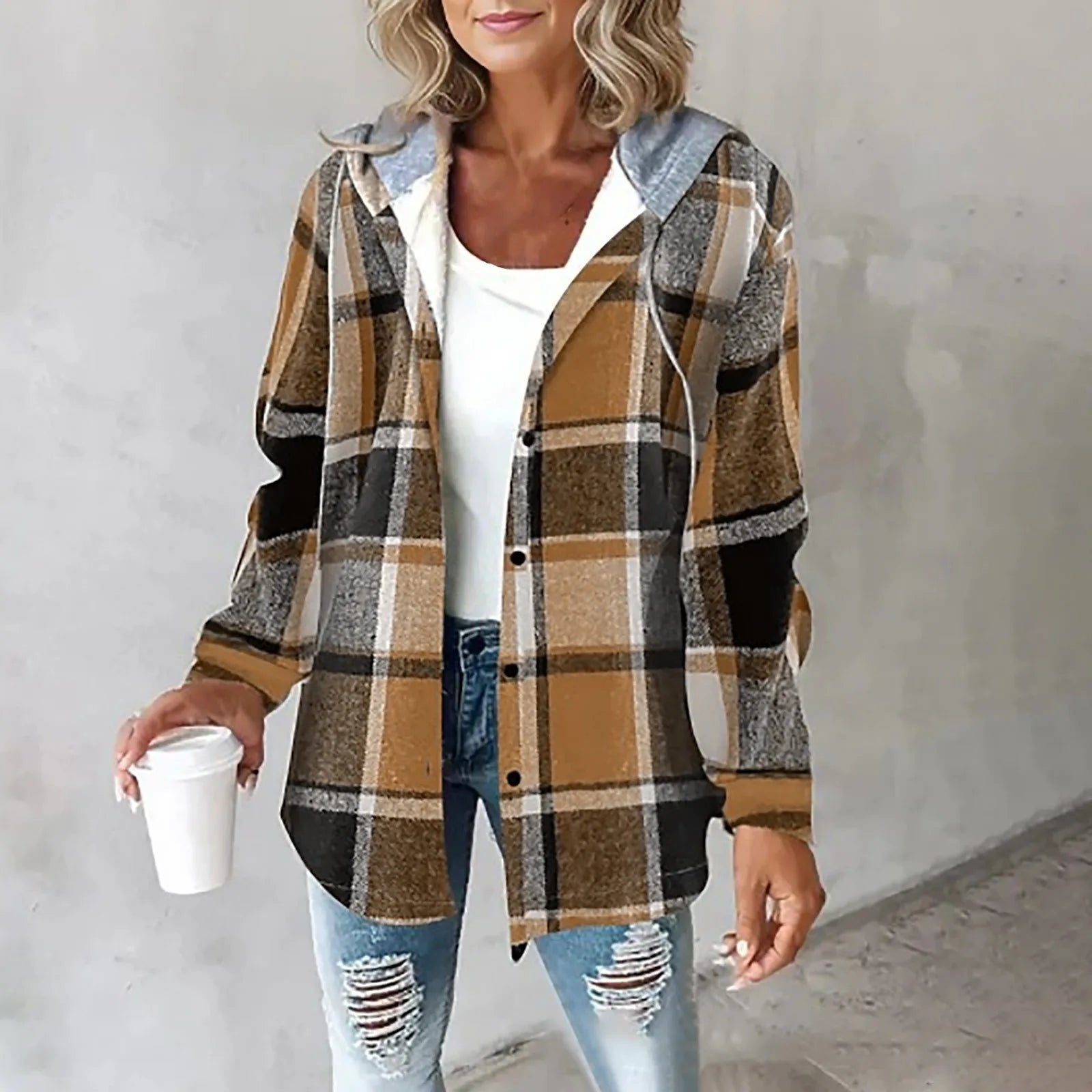 Liana Plaid Shirt Jacket