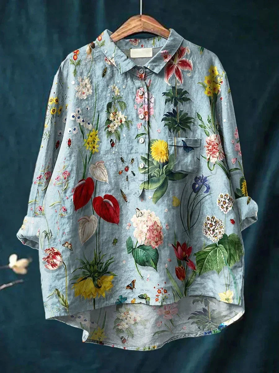 Amira Vibrant Floral Button-Up Shirt