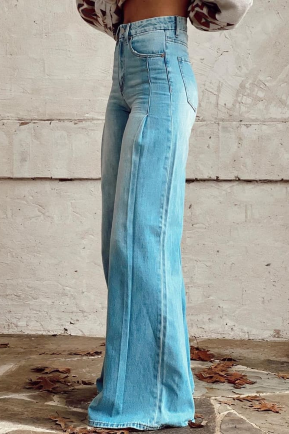 Amaya Stylish Wide-Leg Denim Pants