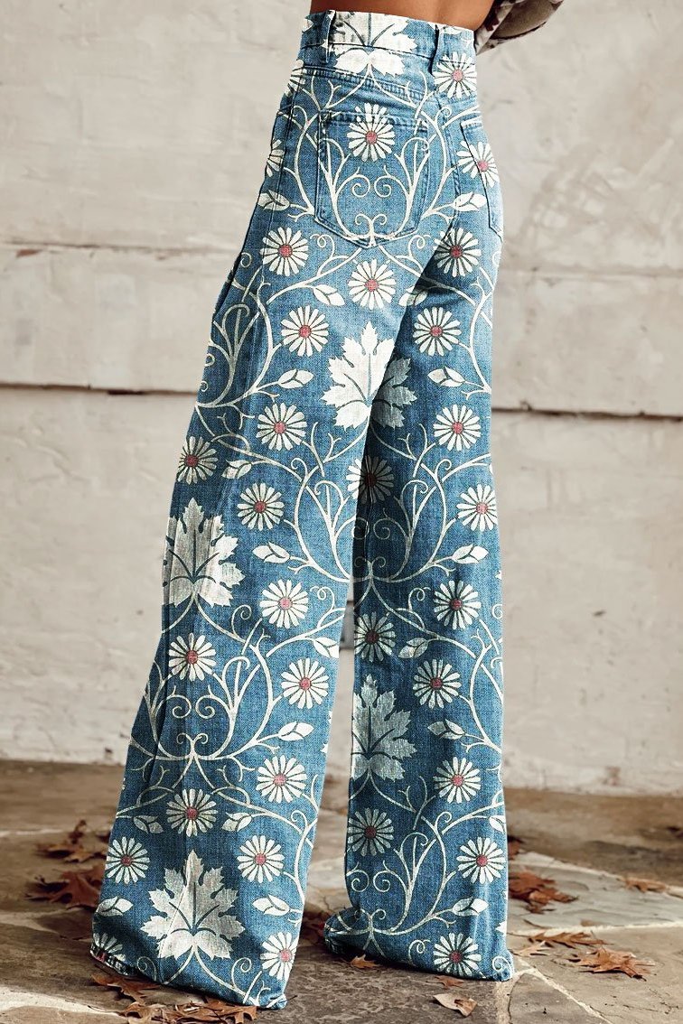 Amara Stylish Wide-Leg Floral Pants