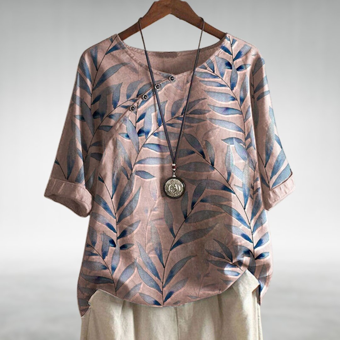Mara Asymmetric Button Blouse