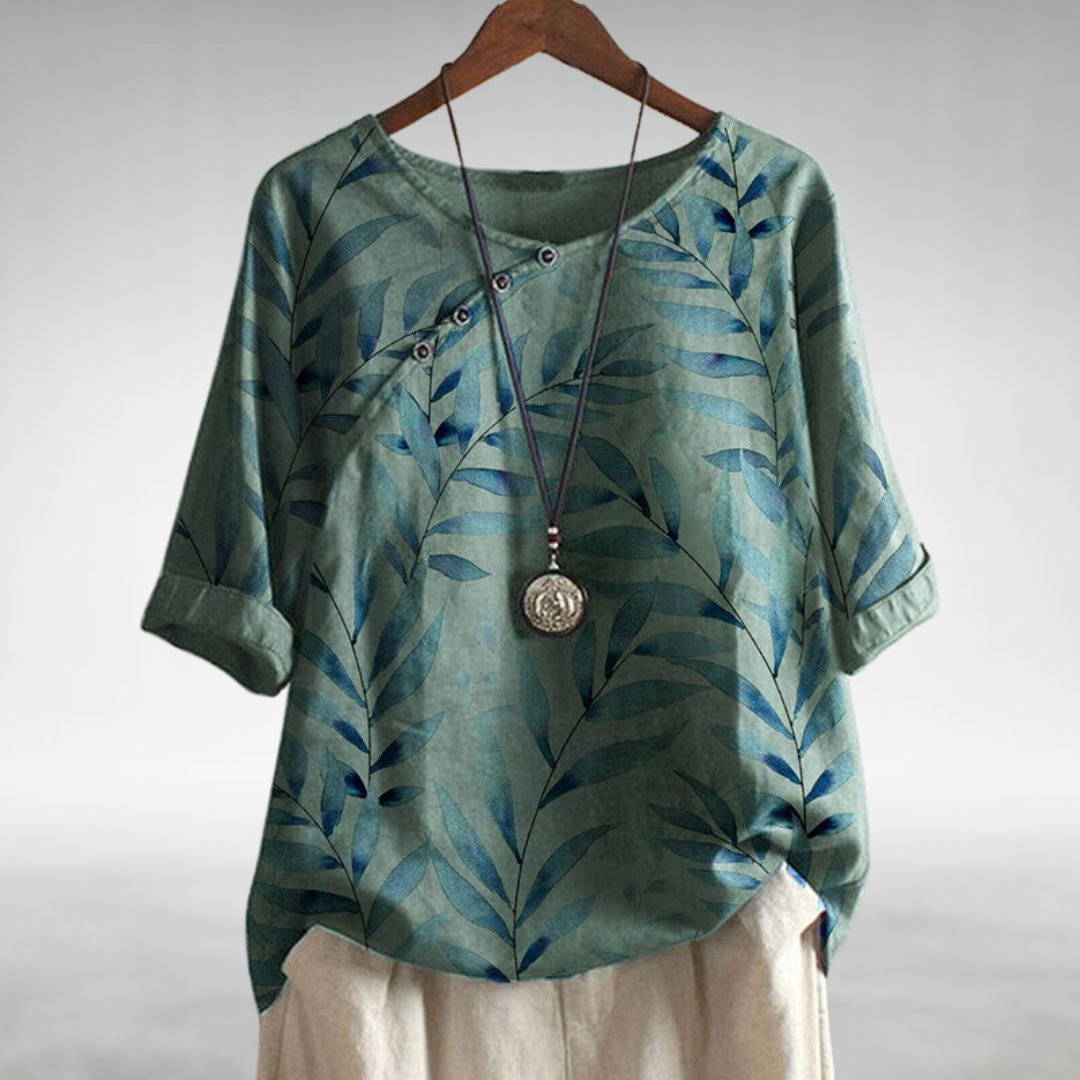 Mara Asymmetric Button Blouse