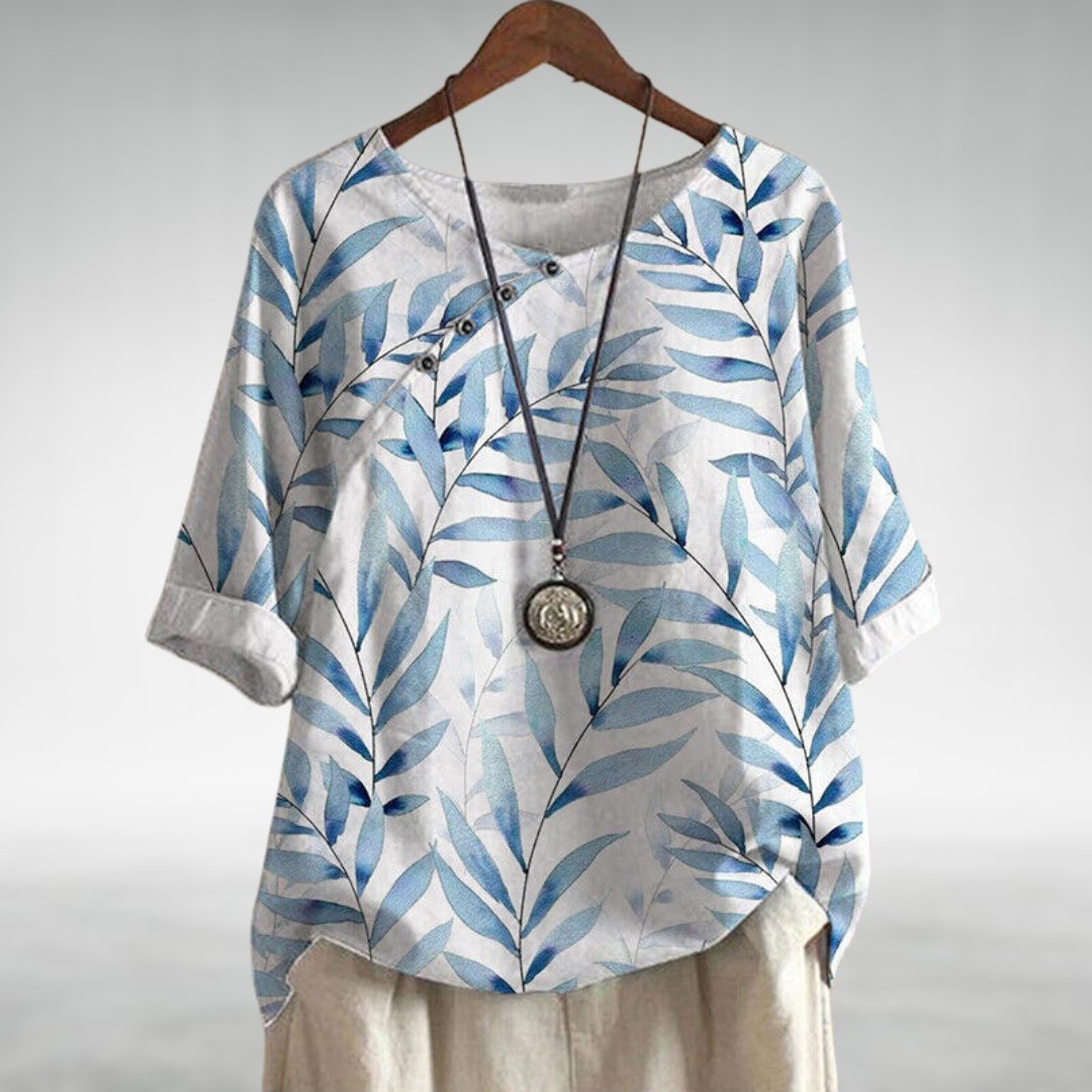 Mara Asymmetric Button Blouse