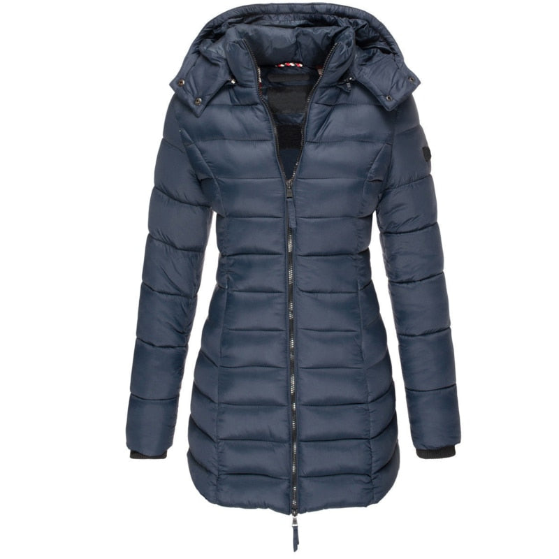 Alina Long Down Hooded Winter Jacket