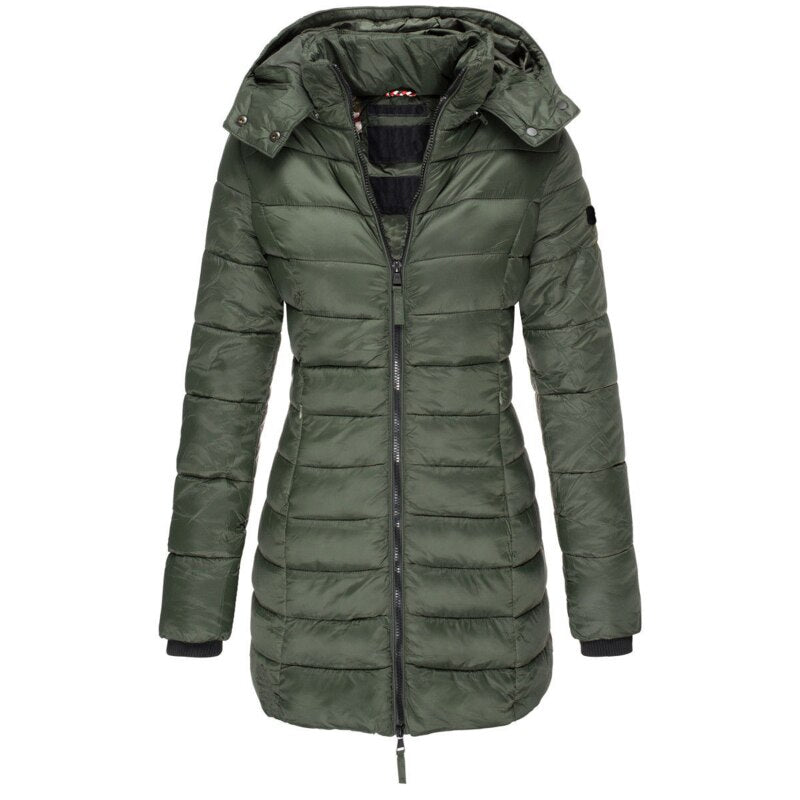 Alina Long Down Hooded Winter Jacket