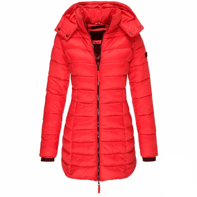 Alina Long Down Hooded Winter Jacket
