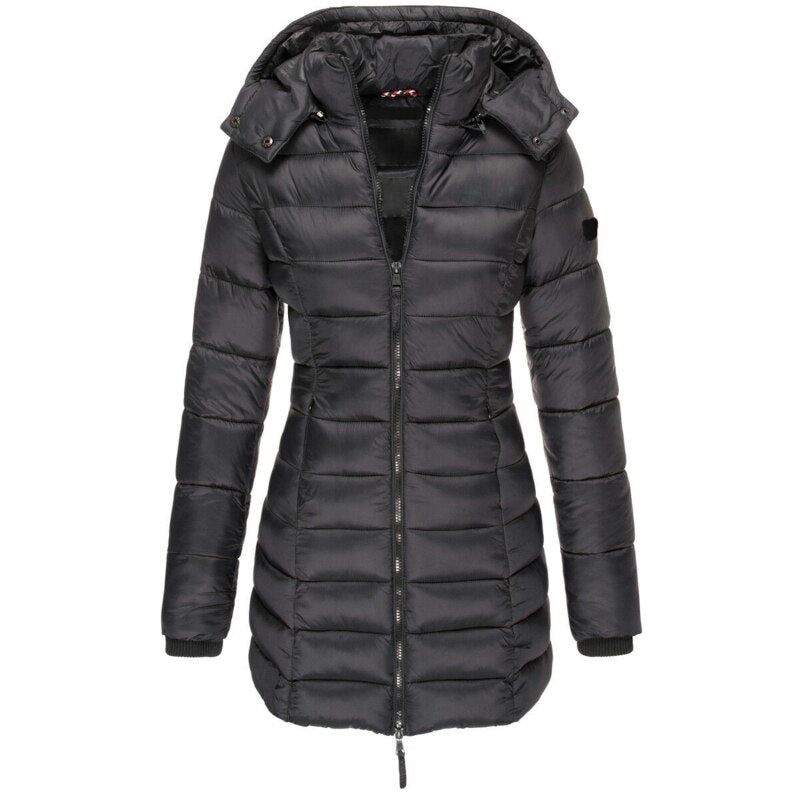Alina Long Down Hooded Winter Jacket