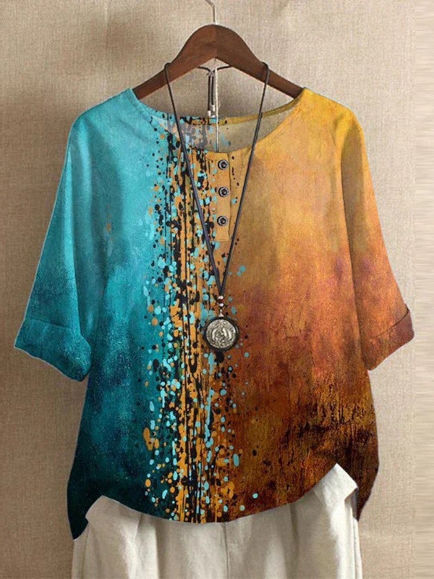 Lara Retro Floral Blouse