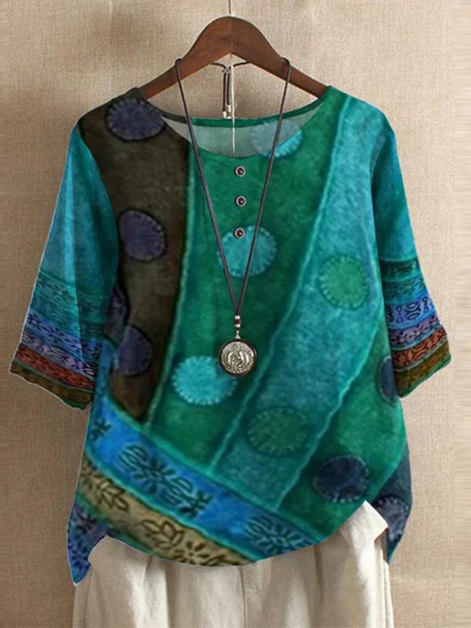 Lara Retro Floral Blouse