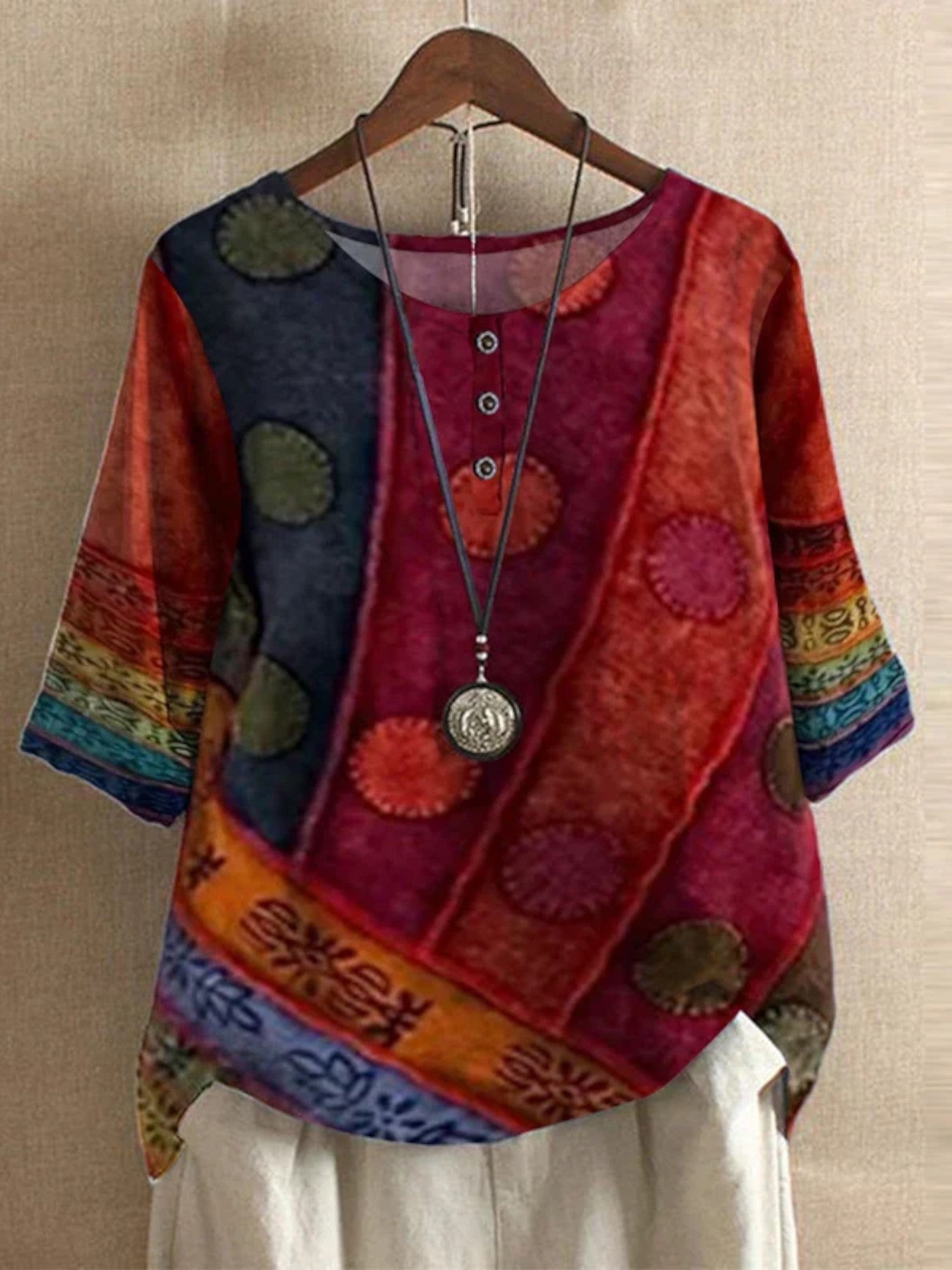 Lara Retro Floral Blouse