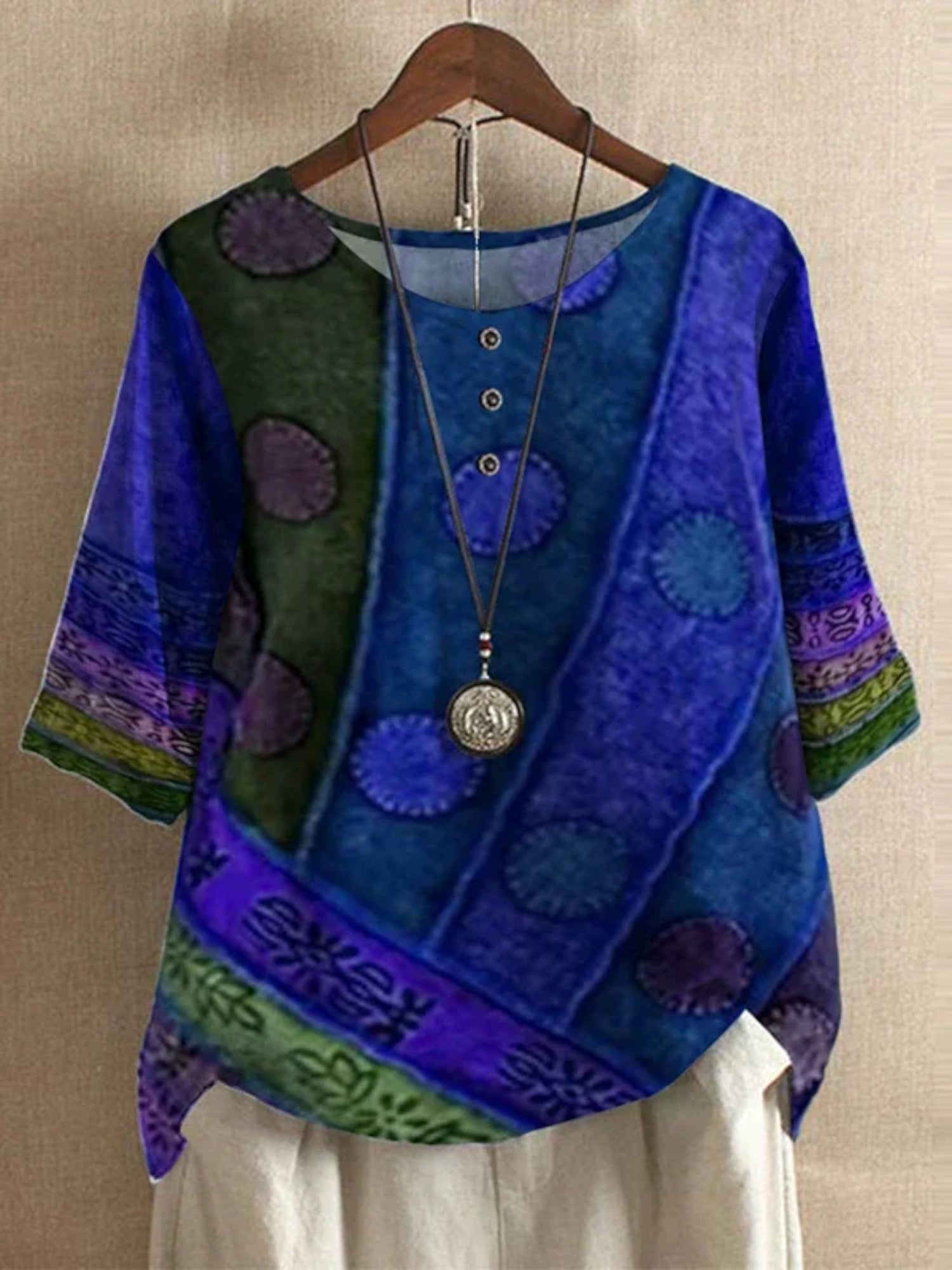 Lara Retro Floral Blouse