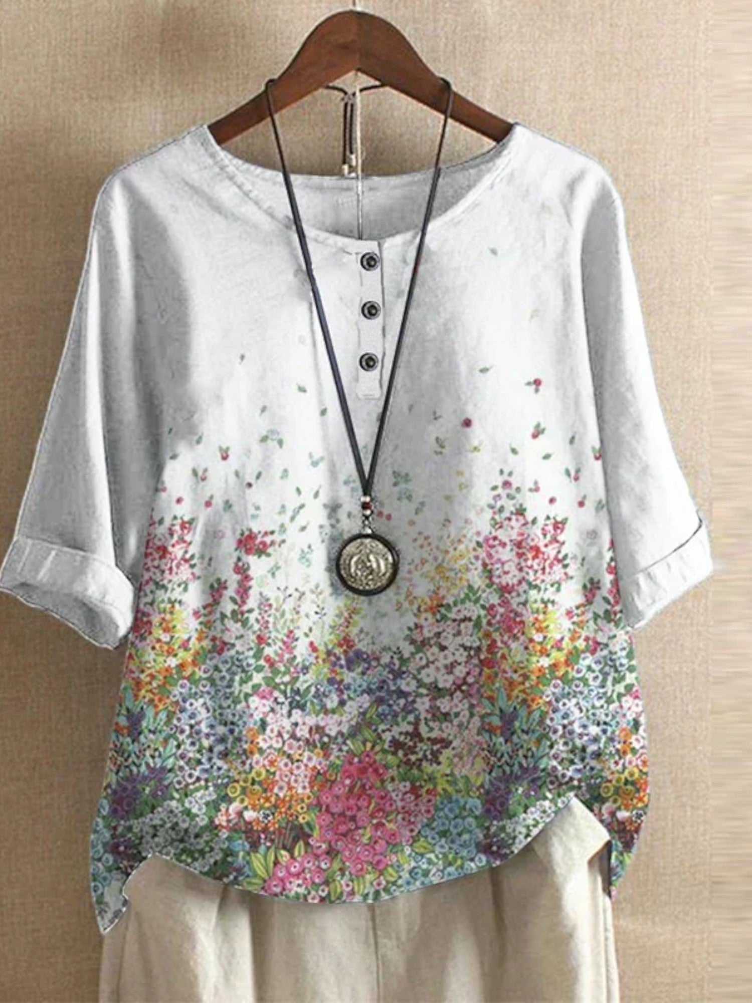 Lara Retro Floral Blouse