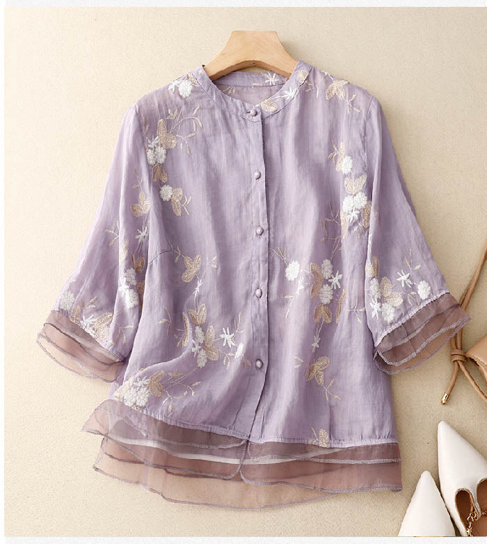 Elara Embroidered Floral Blouse