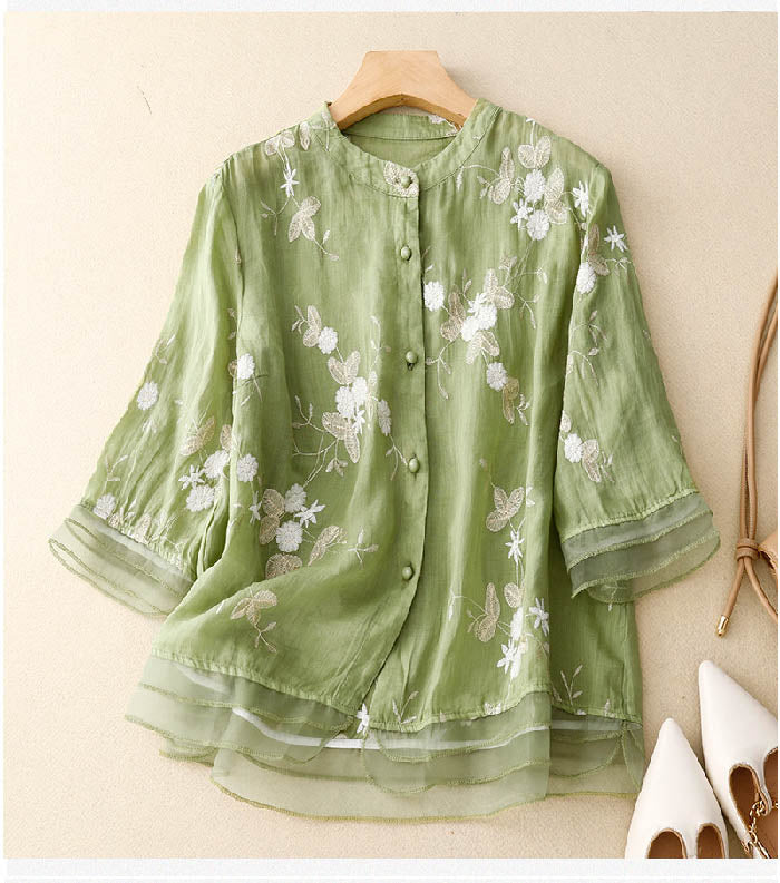 Elara Embroidered Floral Blouse